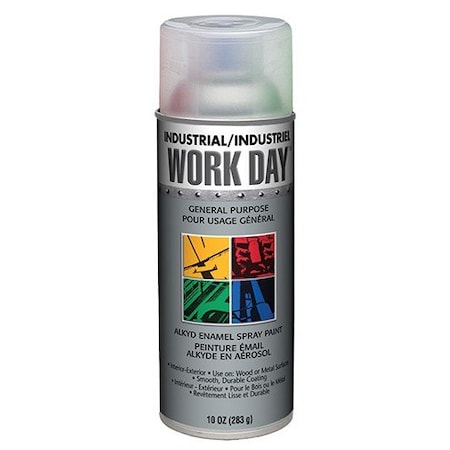 Krylon Industrial Work Day Enamel Paint Clear, Size: 16 oz, Net Wt: 10 oz A04414000